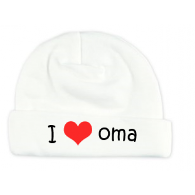 Babymutsje "I love oma" Babymutsje "I love oma"